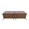 Manhattan Comfort Rockefeller 5-Drawer Tall Dresser and 6-Drawer Wide Dresser in Nature and Rose Pink 176GMC6